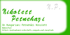 nikolett petnehazi business card